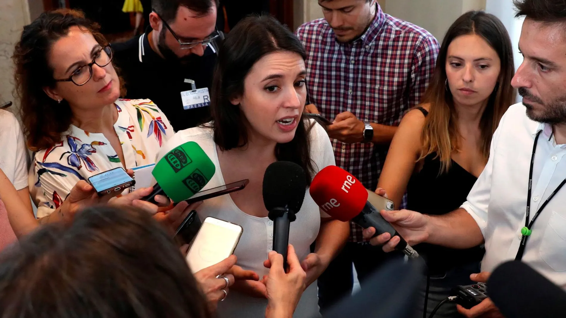 La portavoz parlamentaria de Unidas Podemos, Irene Montero. EFE/ J.J.Guillén