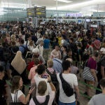 En la imagen, el aeropuerto de El Prat en otro día de conflicto