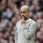 Pep Guardiola durante la derrota del City contra los Wolves