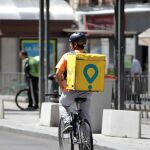 Un repartidor de Glovo en Madrid