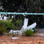 Lugar del accidente, donde chocaron un helicóptero y una avioneta