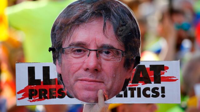 Imagen de Carles Puigdemont utilizada en una de las protestas