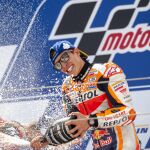 Marc Márquez, en el podio de MotorLand