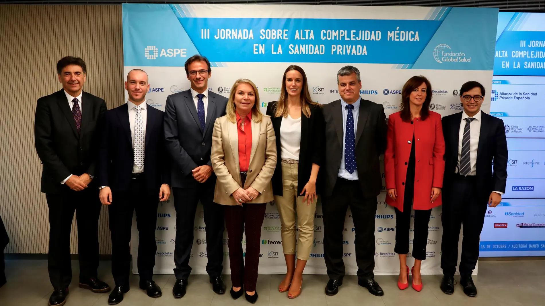 De izquierda a derecha: Pedro Lara, Francesco Zanetti, Pedro Llinás, Cristina Contel, Elsa González, Ricardo García, Pilar Gómez Palencia y Joel Joshi Otero | Cristina Bejarano