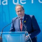El president de la Generalitat, Quim Torra, ayer en Mollet del Vallés