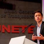 Íñigo Errejón, durante su intervención en la asamblea convocada por el partido. EFE/ Ballesteros