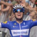 Evenepoel, al entrar en meta