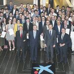 El equipo de investigación junto a la directiva de la entidad bancaria