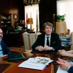 El consejero Javier Ortega, el alcalde Carlos Martínez y Mar Sancho presentan el Festival Otoño Musical Soriano
