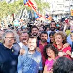 Imagen en la que aparecen dirigentes de ERC en la Diada