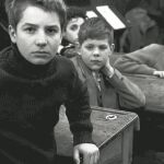 En primer plano, el actor Jean-Pierre Leaud, que interpreta a Antoine Doinel en «Los 400 golpes»