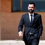 El presidente del Parlament, Roger Torrent tras visitar este viernes a Oriol Junqueras, Jordi Turull, Josep Rull, Raül Romeva, Jordi Sànchez, Joaquim Forn y Jordi Cuixart, en Soto del Real.