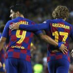 Luis Suárez y Griezmann, en el Gamper