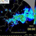 Imagen de la evolución de las lluvias de esta mañana. Aemet