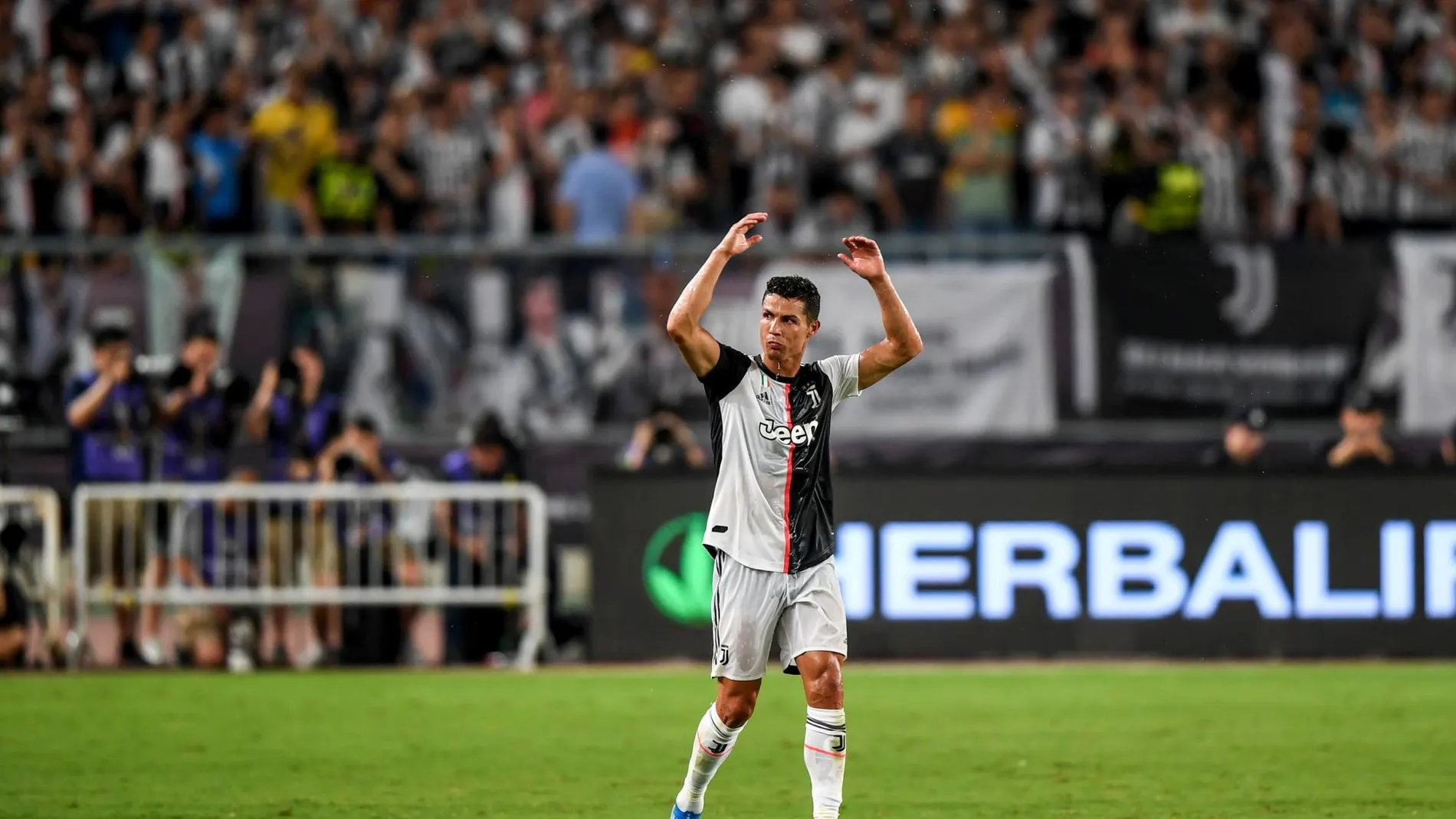 Cristiano Ronaldo después de marcar ante el Inter durante la pretemporada