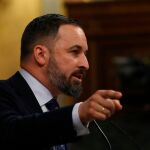 Santiago Abascal durante la primera jornada del debate de investidura