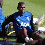 Pogba, en un entrenamiento con el Manchester United