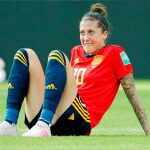 Jenni Hermoso se lamenta tras el pitido final
