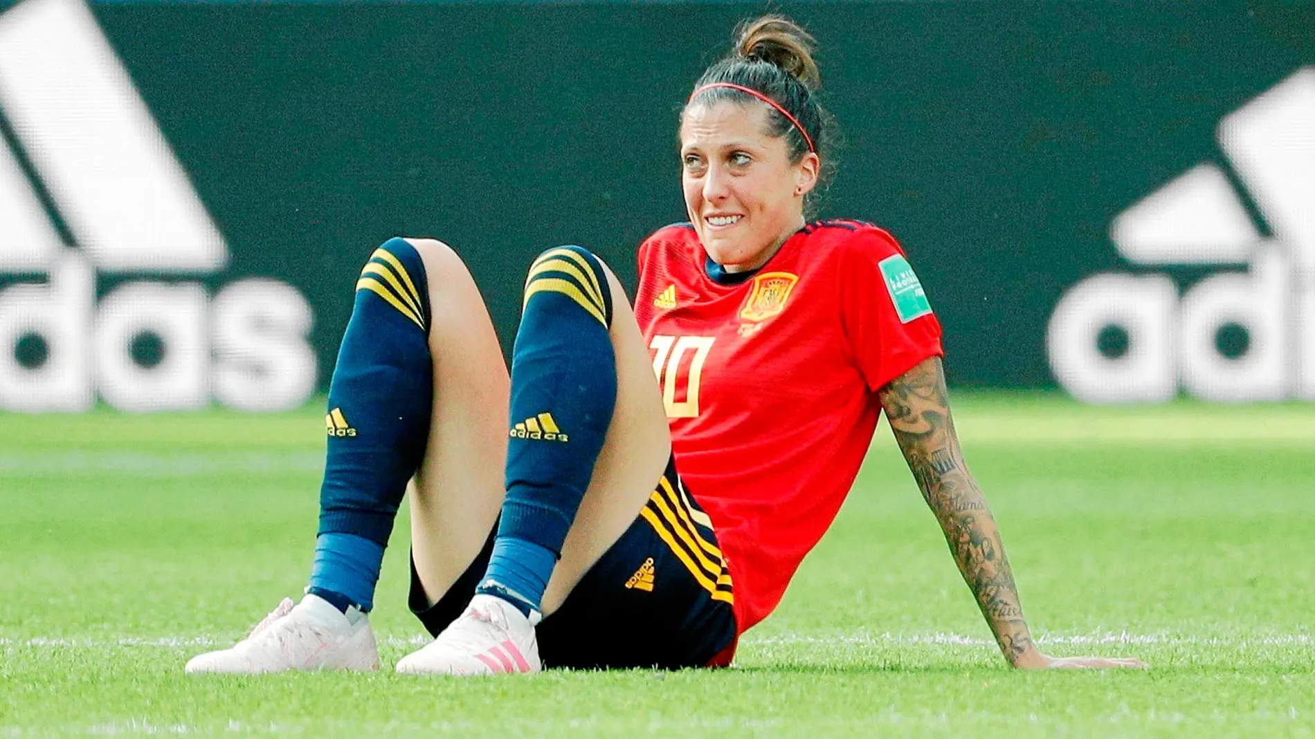 Jenni Hermoso se lamenta tras el pitido final