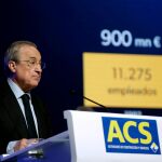 El presidente de ACS, Florentino Pérez, durante su intervención en la junta de accionistas de la compañía el pasado mes de mayo /EFE