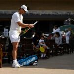 Rafael Nadal, antes de una de las sesiones de entrenamiento en Wimbledon