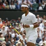 Rafa Nadal celebra uno de los puntos que ha ganado ante Sousa