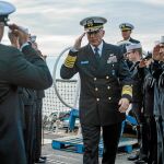 Craig Faller, jefe del Comando Sur del Ejército de EE UU, a bordo del destructor «USS Michael Murphy»