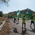 Columna de pensionistas que partió de Rota (Cádiz) el pasado 1 de septiembre y a la que se han ido sumando otros jubilados