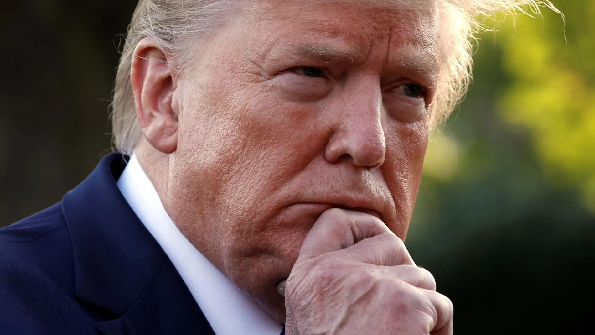 Donald Trump, presidente de EE UU, hoy, durante una rueda de prensa en Washington