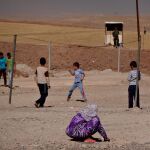 Niños en campamento de refugiados