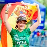 La candidata del PP, Isabel Díaz Ayuso, en la carrera popular por el 175 aniversario de la Guardia Civil
