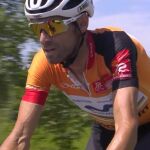 Alejandro Valverde, con el maillot de líder de la Ruta de Occitania