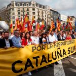 Manifestación en el Día de la Hispanidad en Barcelona