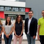 Sandra Antón, Paula Crespo, Silvia Sedano, Rubén García y Omar García, durante el curso organizado por la UEMC