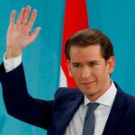 Sebastian Kurz en la rueda de prensa tras conocer los resultados electorales