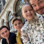 David Beckham, con sus hijos