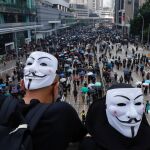 Manifestantes en las calles de Hong Kong/AP