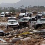 Los primeros rayos del sol alumbraban ayer la imagen de las devastación que el paso de la gota fría dejó en la Vega Baja de Alicante