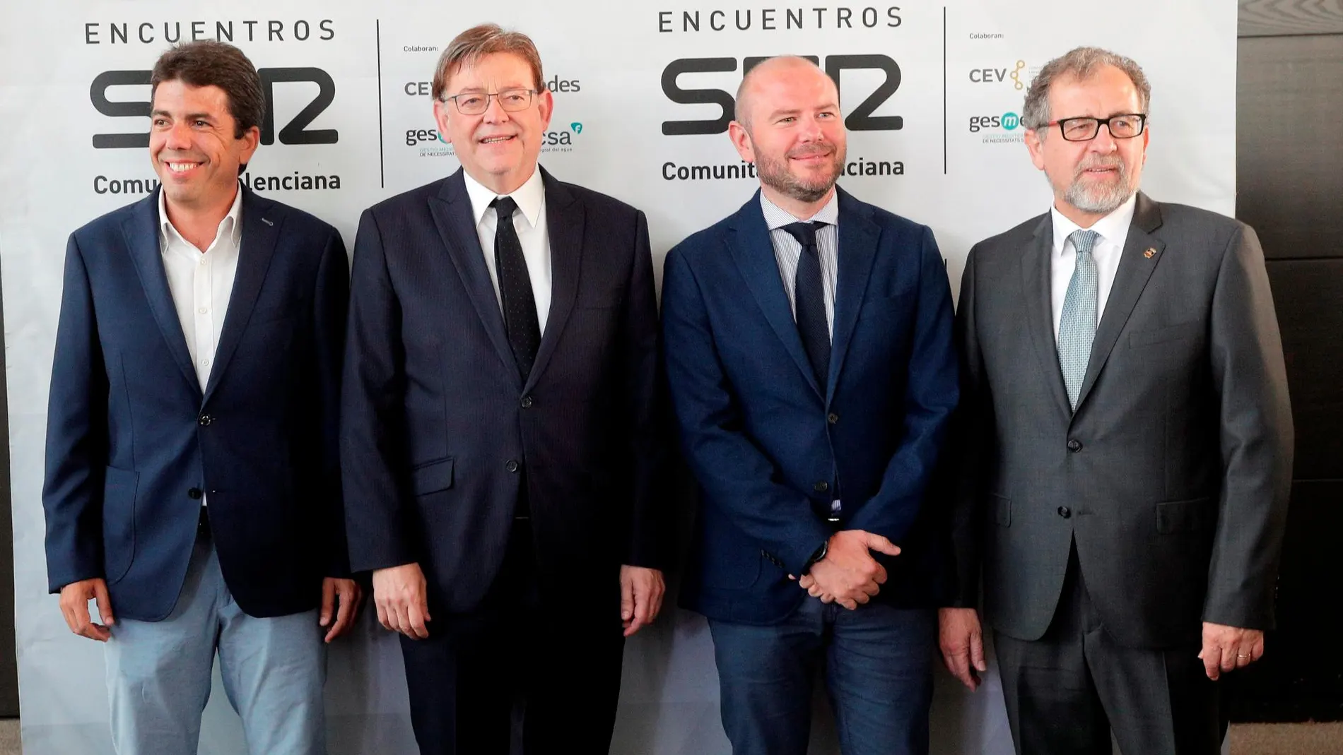 De izquierda a derecha, Carlos Mazón, Ximo Puig, Toni Gaspar y José Martí