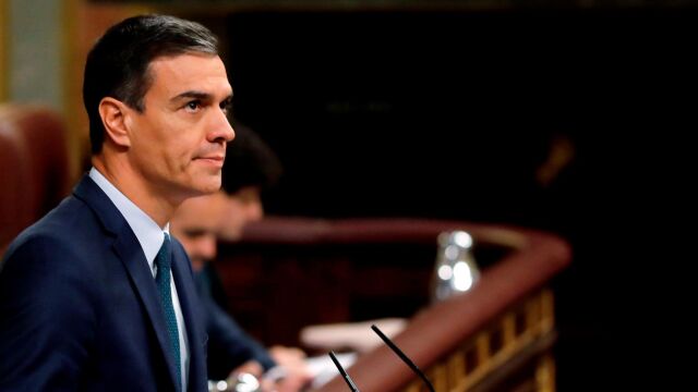 Pedro Sánchez durante la sesión de investidura