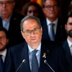 El president Quim Torra hoy desde el Palau de la Generalitat