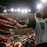 Pau Gasol, antes de una sesión de entrenamiento con su exequipo, los Blazers de Portland