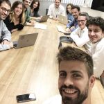 Piqué junto a sus compañeros de la Copa Davis
