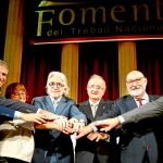 Josep Sánchez Llibre, Josep González, Roser Fernández, Alejandro Goñi, Jordi Mestre, Antonio Torres, Gerard Esteva y Josep Soto, ayer en Barcelona