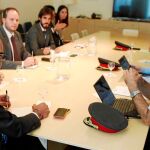 Imagen de la reunión que presidió Miquel Buch junto a mandos policiales
