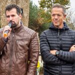El secretario general del PSOECyL, Luis Tudanca, participa junta a la secretaria general del PSOE de Burgos, Esther Peña, y el portavoz en el Senado, Ander Gil,en el homenaje y reconocimiento a los represaliados durante la Guerra Civil