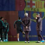 El último entrenamiento del Barcelona antes de recibir al Slavia Praga