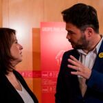 Gabriel Rufián con Adriana Lastra