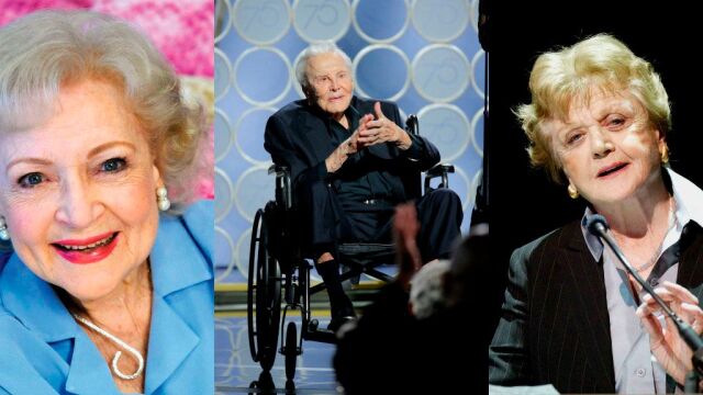 Betty White, Kirk Douglas y Angela Lansbury