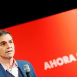 El líder del PSOE y presidente en funciones, Pedro Sánchez, ayer durante un acto de campaña